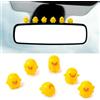 Mabor 6 pezzi Mini anatre decorazione per interni auto carino mini figura decorazione specchio retrovisore decorazione per piccola anatra accessori auto decorazione con adesivi a pois