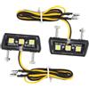 Anrbb 2 luci per targa a LED per moto, 12 V, luce posteriore bianca con 3 LED SMD super luminosi, mini design impermeabile, resistente agli urti, per moto, targa, universale per scooter, quad
