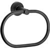 ZGELIN Stainless Steel Black Oval Towel Holder - Wall Mounted Round Towel Hanger for Bathroom