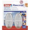 tesa Powerstrips Hooks Large OVAL Chrome