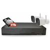Energeeks - Registratore NVR - 2 telecamere esterne incluse - 16 canali - Hard Disk 1TB - Registrazione 24/7 - Supporta ONVIF e connessione RJ45