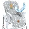 Totsy Baby Copri seggiolone pappa universale - copriseggiolone bambino e bambina cuscino imbottitura riduttore per sedia con un rivestimento impermeabile stabile certificato Oeko-Tex Stelle Grigie