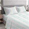Ruggeri Completo Letto Matrimoniale, Cotone Tinto in Filo, Righe Pastello
