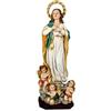 Inmaculada Romero IR Figura Della Vergine Immacolata 33 Cm. Scultura Angeli Piedistallo In Resina