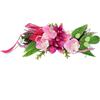 Flair Flower Fioriera in rattan con orchidee artificiali, 30 cm, decorazione da appendere in rosa e viola, decorazione da tavolo, motivo floreale, primavera, estate, decorazione per porte, finestre e pareti