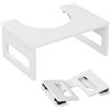 Relaxdays Sgabello Pieghevole in bambù Antiscivolo per Adulti, HxLxP: 18x43x27,5 cm, Bianco
