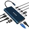 AYCLIF 12 in 1 USB C Hub, USB C Docking Station Triple Display 4K DP/2*HDMI (5 Gbps USB A/C 3.0,1G Ethernet, PD 100W, 3,5 mm MIC, SD/TF), Adattatore MacBook Pro/Air USB C per Dell, HP, Lenovo