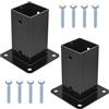 McBlast 2 Pz Staffa Palo Fissaggio Pali Legno, Staffa di Ancoraggio a Vite, Supporto Porta Palo Quadrata, Manicotto da Avvitare con Base a Palos per Pali in Legno 70x70 mm, per Recinzione Capannoni Gazebo