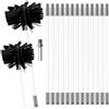 MOCNT Kit di Pennello per Pulizia del Camino Spazzole per Camini Nylon Rotante Flessibile Spazzola Pulizia Camino con 15 Aste 1 Testa Pennello 150mm 1 Testa Pennello 100mm