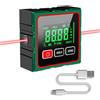 Heemol Goniometro digitale, misuratore multifunzione con funzione di rotazione a 360°, base magnetica a doppia laser, retroilluminazione a LED, protezione dagli spruzzi d'acqua e tipo C per fai da te.