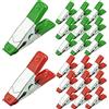 LAMXD Morsetti a molla in metallo per lavori pesanti, con rivestimento in gomma, morsetti in legno per teloni e campeggio, strumento per modellismo, 20 pezzi (verde e rosso)