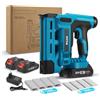 ExKeen Set di chiodatrice elettrica a batteria Chiodatrice e graffatrice 2 in 1 con 2 batterie da 2.0Ah, 1000 chiodi/graffette inclusi - Profondità di chiodatura regolabile lavori di falegnameria e fai da te