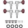 Dilwe Piroli Ukulele per Corde Ukulele, 2L2R Argento Chiuso Testa della Macchina Rosso per Ukulele Chitarra a 4 Corde