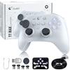 GuliKit TT Controller Wireless per PC, Android, iOS, Switch 1/2, Joystick TMR, con Batteria a Lunga Durata da 950 mAh, Funzione di Riattivazione (Grigio, TT-MAX)