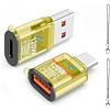 leizhan 120W USB a C Adapter (2 Pack), ricarica veloce, connessione cuffie e trasferimento dati 3-in-1 USB-A a C Type OTG-Trasparente