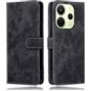 MIKULLE Cover a Libro per Xiaomi Redmi Note 14 4G (6.67), Custodia in Pelle PU e Silicone TPU Bumper, Flip Chiusura Magnetica Caso Portafoglio con Funzione Stand - Nero