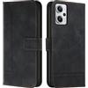 Cqkob Cover per Xiaomi Redmi Note 11T Pro Custodia protettiva in silicone TPU premium, Custodia Portafoglio con Supporto Slot per Schede Chiusura Magnetica-Nero