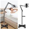 Aisny Porta Tablet Regolabile a Collo di Cigno Con Ruote - Supporto Tablet per iPad, iPhone, Samsung Tab, Smartphone, E-reader - Libera Circolazione