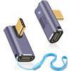 Duttek 240W USB C Angle Adapter, adattatore ad angolo usb c, tipo C 40Gbps estensione supporta 8K@60Hz, compatibile con Thunderbolt 3/4, Switch, MacBook, laptop e altri dispositivi Type C (2 pezzi)