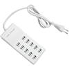 GOMETY Caricatore USB a 10 porte, 50 W, 5 V, caricatore USB multiuso, 10 porte, ricarica rapida per telefoni cellulari, tablet, console di gioco, spina (UE)