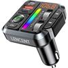 LENCENT Trasmettitore FM per Auto Bluetooth 5.3, Lettore Musicale con Suoni Alti e Bassi Regolabili, Adattatore Radio a Ricarica Rapida PD 20W e QC 3.0, Chiamate in Vivavoce, Siri Google Assistant