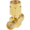 CABLEPELADO Adattatore triplo T RP-SMA maschio a 2 x RF RP-SMA femmina | RP-SMA maschio a 2 RP-SMA femmina | 50 ohm | ottone | placcato oro