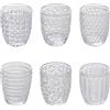 VILLA D'ESTE HOME TIVOLI Geometrie Set 6 Pezzi Bicchieri Acqua 350ml Vetro Trasparente