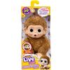 Little Live Pets Baby Monkey Minis - Pepi Peach. Giocattolo interattivo per animali domestici. Più di 20 suoni e reazioni. Morbida pelliccia marrone, altezza 18,8 cm. Super realistico. Nutrire