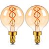 Century Light Vintage E14 LED Edison lampadina 25Watt, 3W Antique Spiral LED filamento forma di goccia, 2200K luce calda lampadine retrò, 150lm, 230V, vetro ambrato, CRI90 +, 2 pezzi