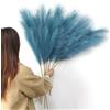 YiYa Erba artificiale della pampa decorativa, 6 pezzi, 113 cm, grande, blu cielo, steli di erba della pampa dorata soffice erba artificiale per vasi da pavimento, fiori alti e bohémien, decorazione