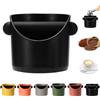 MORAINJAY 0.45L Scatola per Fondi di Caffè Nero,Knock Box Compatto con Barra Antivibrante e Base Antiscivolo, Accessorio per Macchina Espresso e Barista