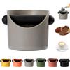 MORAINJAY 0.45L Scatola per Fondi di Caffè Grigio,Knock Box Compatto con Barra Antivibrante e Base Antiscivolo, Accessorio per Macchina Espresso e Barista