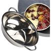 ARMYJY Pentola Shabu a doppio fiore, in acciaio , 28 cm, con divisore, pentola per hotpot