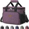 Lifewit Borsa Termica Porta Pranzo 15L(24 Lattine), Grande Borse Frigo Pranzo Ufficio per Uomo e Donna, Lunch Bag per Lavoro, Mare, Viaggio, Spiaggia, Viola