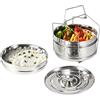 Tissting Pentole Impilabili con Inserto per La Cottura a Vapore, Manico per Pentole a Pressione, Inserto per Cottura a Vapore con Imbracatura per Instant Pot Accessori 3 Quart