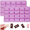 YXHZVON 2 stampi in silicone per barrette di cioccolato, 20 cavità rettangolari, stampi in silicone per cottura, barrette energetiche per cereali, stampi per torte, cubetti di ghiaccio (viola)