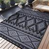 Homaxy Tappeto esterno, resistente intemperie, plastica, pieghevole, lavabile, anti-raggi UV, reversibile, terrazza, campeggio, picnic, 180x270 cm, nero e grigio