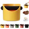 MORAINJAY 0.45L Scatola per Fondi di Caffè Giallo,Knock Box Compatto con Barra Antivibrante e Base Antiscivolo, Accessorio per Macchina Espresso e Barista
