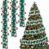 Elipterion Ghirlanda natalizia pre-luminosa 5 m 50 LED ghirlanda d'abete artificiale verde con Babbo Natale illuminazione IP44 a batteria per decorazioni natalizie da interno ed esterno scale camino