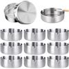 Huamirra Posacenere Rotondo in Acciaio Inox, 12 Pezzi 10cm Posacenere, Acciaio Inossidabile, può Essere Utilizzato in Famiglie, Uffici, Ristoranti, Bar