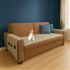 Farè - Runner Copriseduta Divano Impermeabile con Copribraccioli e Tasche Organizer - Copridivano Universale Antimacchia - Ideale per cani, gatti e bambini - Armor Beige