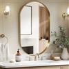 LunaMirror Ovale Specchio-Bagno 55x75 CM Oro Specchio da parete design moderno Profondità di 3.5 cm Specchio Bagno Orizzontale/Verticale decorazione da parete per camera da letto, ingresso, soggiorno, corridoio