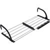 ONEBO 1 Pezzi Nero Stendino da termosifone, Espandibile a destra e a sinistra Stendino da Balcone, Per Calorifero,per Balconi, Ringhiere e Termosifone (45 * 38cm)