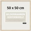 JUNOMI® Cornice 50x50 cm in legno colore rovere | Cornice per poster quadrata con vetro acrilico infrangibile | per un facile montaggio a parete | Profilo sottile