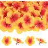 M METERXITY 100-Pack Fiori Di Orchidea Artificiali, Teste Di Fiori Di Seta Finti Per Decorazioni Fai Da Te/Vestiti/Matrimoni/Feste [Arancione, 2.2/5.5Cm]