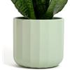 Vimin Box Elegante Vaso in Terracotta | VERDE MENTA SFACCETTATO | D.13,5 cm, H.13 cm | Vaso Decorativo per Interno e Esterno | per Piante, Fiori e Bonsai | Classico e Moderno (Verde Menta, Ø 13,5cm)