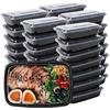 WUHUIXOZ Contenitori per la preparazione dei pasti, confezione da 50 contenitori per alimenti da 907,2 g, con coperchio, usa e getta, riutilizzabili, in plastica, senza BPA, adatti per microonde