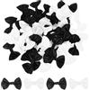 QUARKZMAN 50Pz Fiocchetti Bianco e Nero 1.5 x 1 Mini Fiocco di Nastro Raso Multicolori Piccoli per Cucito DIY Scrapbooking Regalo Presente Decorazione Casa Natalizi