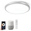 Horevo Lampada a Soffitto Intelligente LED WiFi 24W: Lampada Dimmerabile con Telecomando, App, Controllo Vocale - Temperatura del Colore Regolabile, Luminosità - Design Moderno