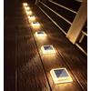 Lacasa Luci Solari Giardino, 8 Pezzi 30LM LED Lampada Solare da Esterno IP68 Impermeabile Luci per Sentieri Auto On/Off Luce Solare per Ponte Passo Percorso Vialetto Scale Cortile, Bianco Caldo 2700K